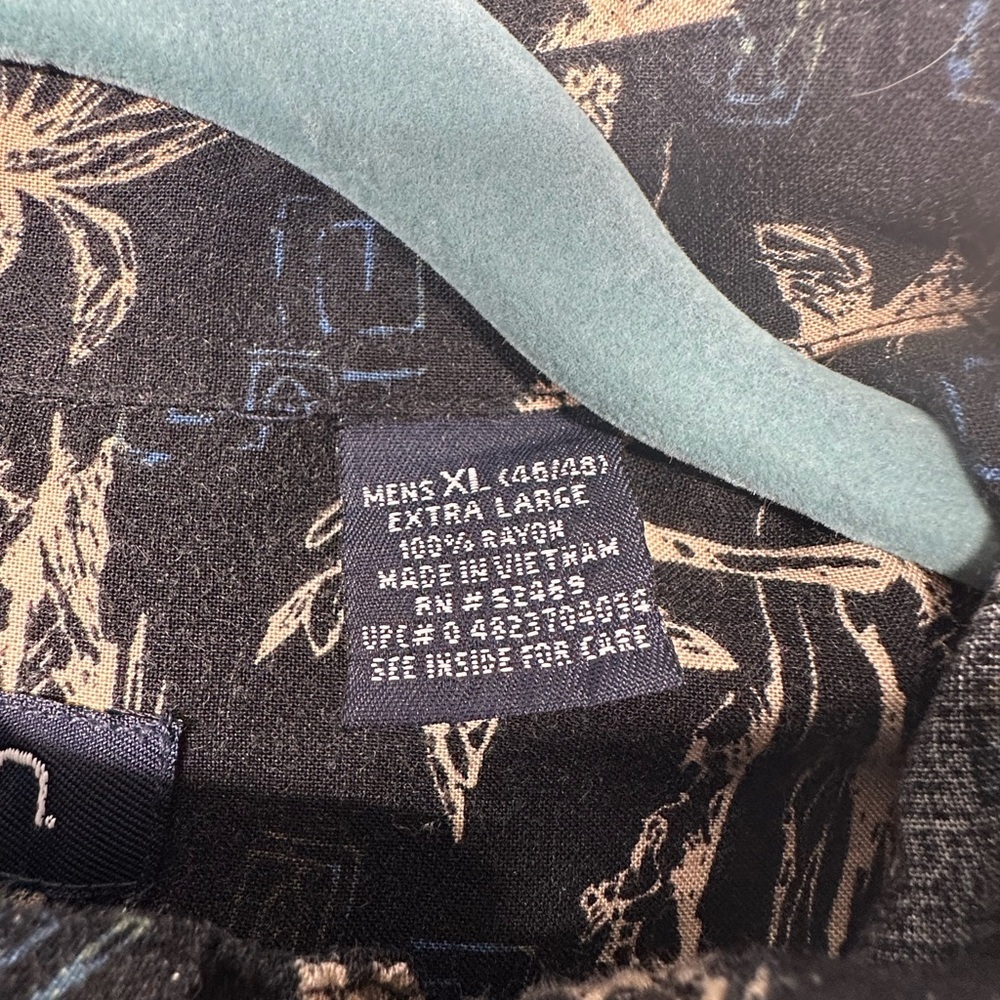 PURITAN Men’s Casual Hawaiian-Style black/Blue Shirt Sz XL - Picture 3 of 6